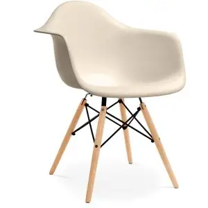 Eames Style DSW side chair Beige with beech legs*