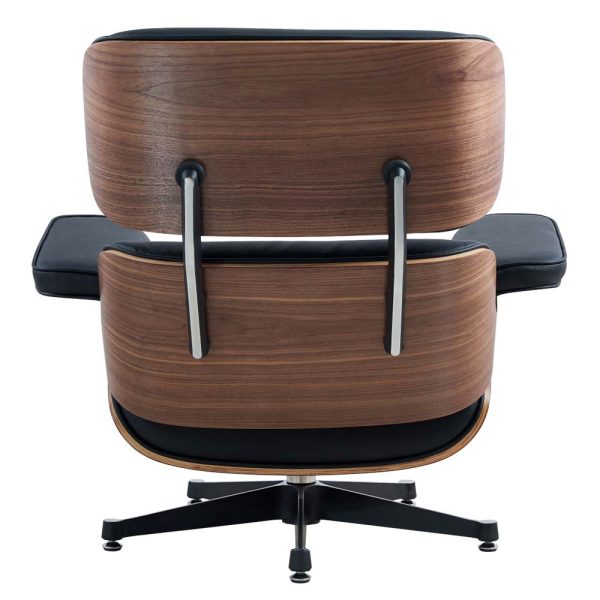 Zinzan Eames Lounger in Walnut in Black Italian Leather