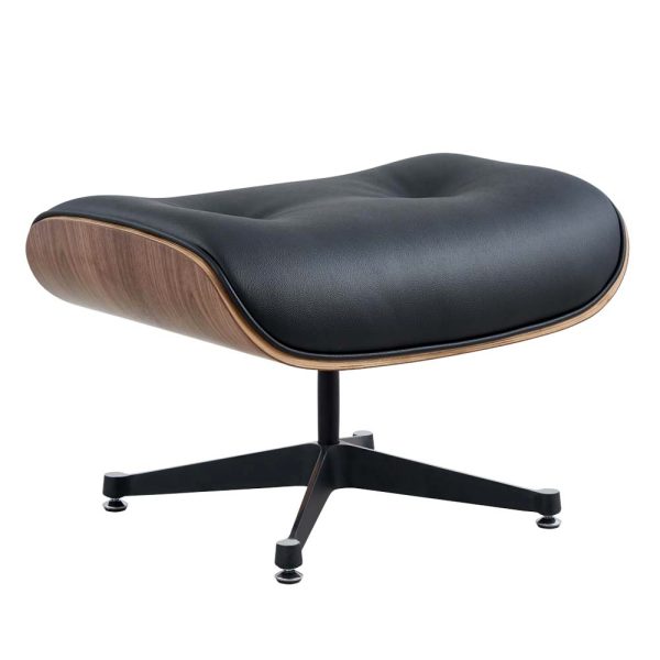 Zinzan Eames Lounger in Walnut in Black Italian Leather