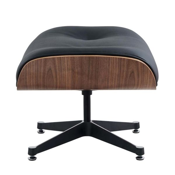 Zinzan Eames Lounger in Walnut in Black Italian Leather