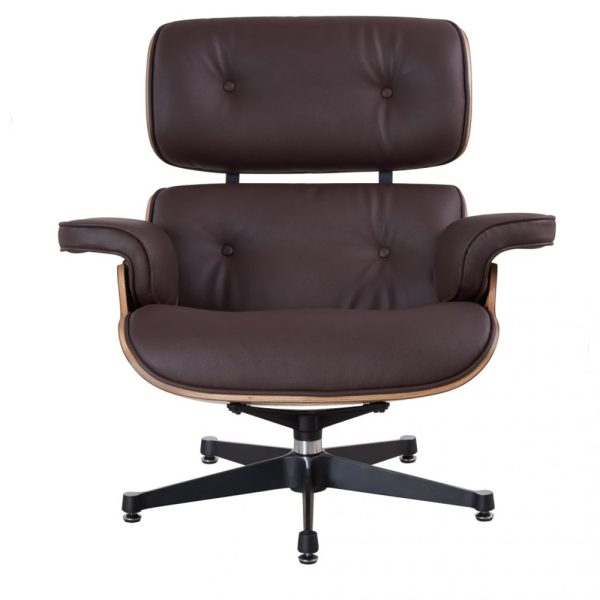 Zinzan Eames Lounger in Walnut, Brown Italian Leather