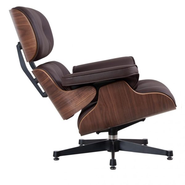 Zinzan Eames Lounger in Walnut, Brown Italian Leather