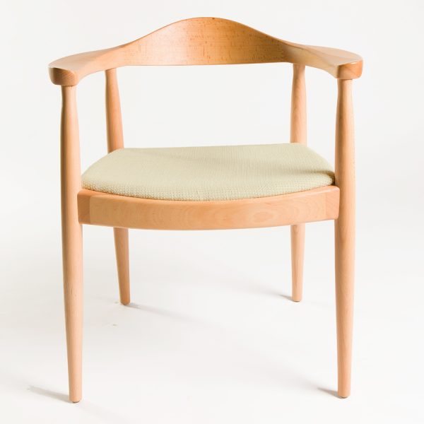 Wegner Kennedy-Style Chair Beech with Beige Seat | Ireland Exclusive